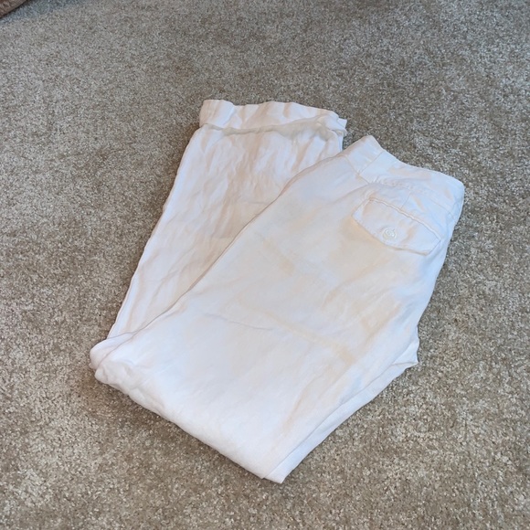 Michael Kors White Linen Wide Leg Pant Size 2 - Picture 4 of 4